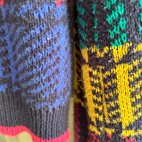 Sweet Claire sweater long sleeves pockets multi-colored bold bright  Sz L-XL - Picture 6 of 6
